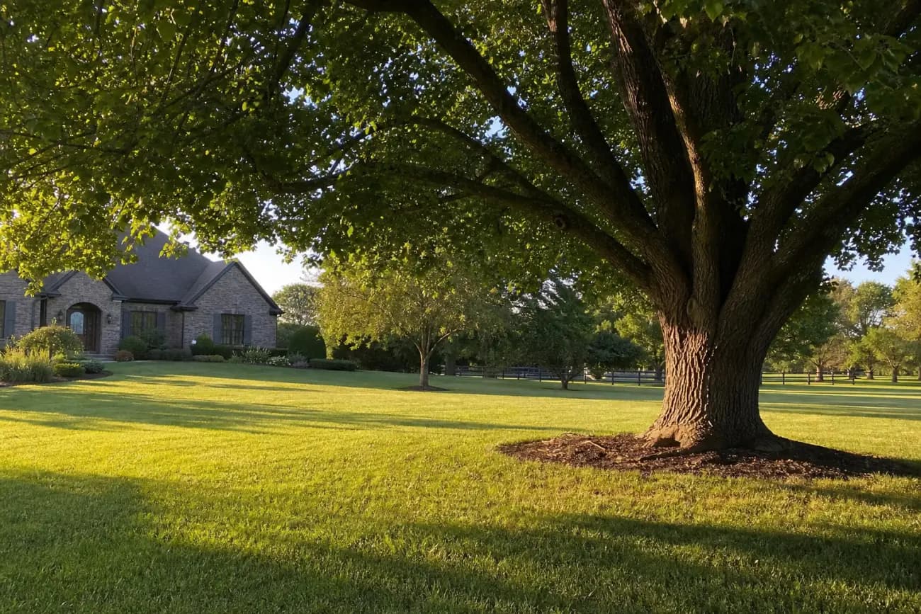 Finished large specimen tree providing shade after installation